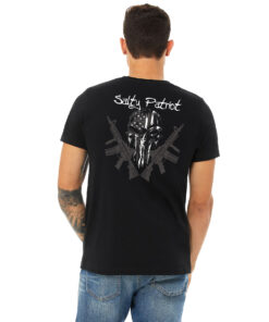 Salty Patriot American Flag Skull with Guns. Lightweight and comfortable, this high quality pre-shrunk T will be just as comfortable as it is stylish. 