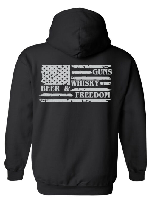 Salty Patriot Guns Whisky Beer and Freedom Hoodie